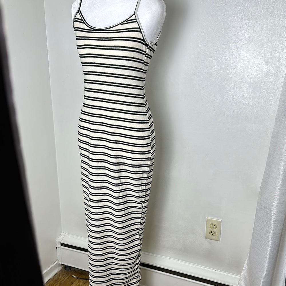 Striped Black and White Maxi Dress